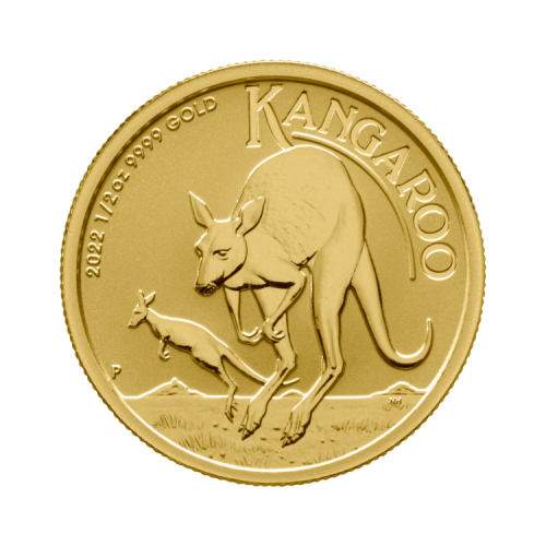 1/2 Troy ounce gold coin Kangaroo 2022 front