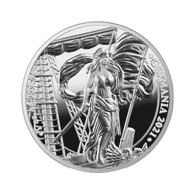 1 Troy ounce zilveren munt Germania 2021 Proof voorkant