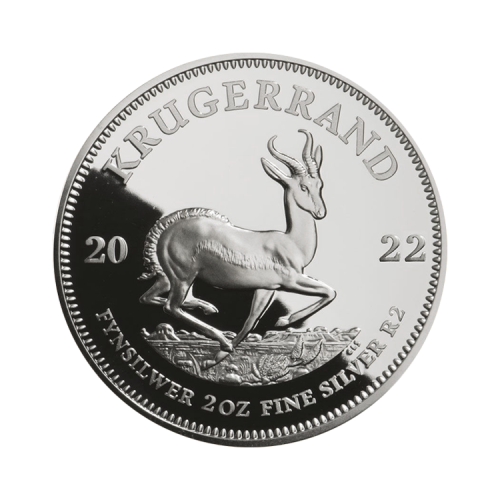 2 troy ounce zilveren munt Krugerrand Proof voorkant
