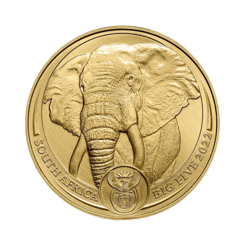 1 troy ounce gold coin Big Five Elephant 2023 front