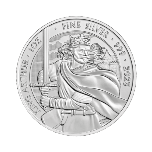 1 troy ounce silver coin King Arthur 2023 front