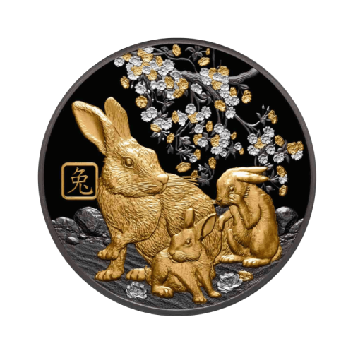 5 troy ounce silver coin Solomon Island Lunar 2023 front