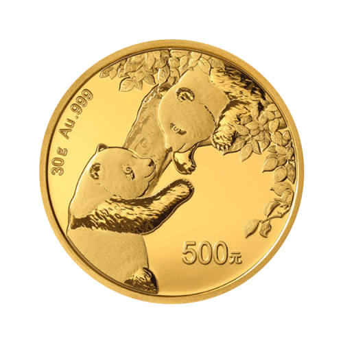 30 gram gold coin Panda 2023 front