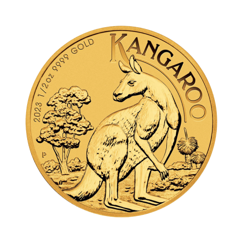 1/2 troy ounce gouden munt Kangaroo 2023 voorkant