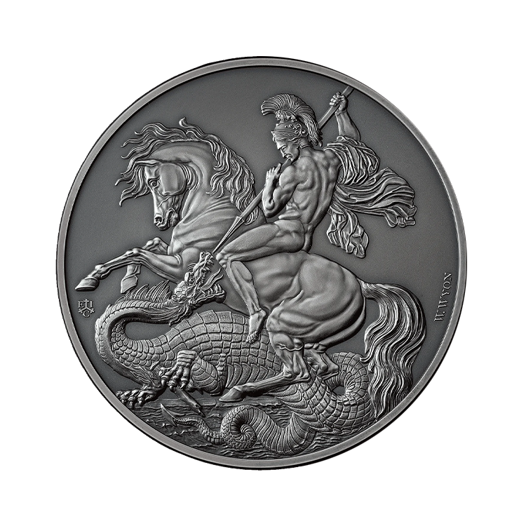 1 kilo silver coin George and the Dragon proof front