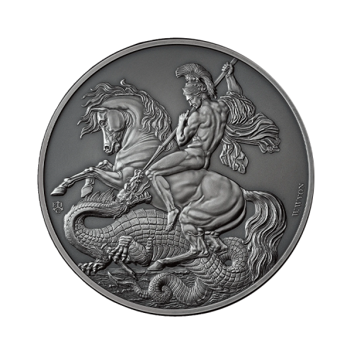 1 kilo silver coin George and the Dragon proof front