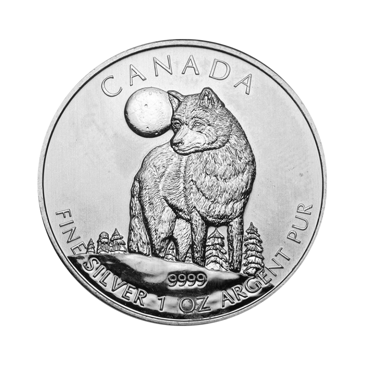 1 troy ounce silver coin Canada Wildlife series - Wolf 2011 front