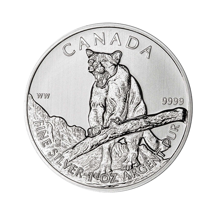 1 troy ounce silver coin Canada Wildlife series - Cougar 2012 front