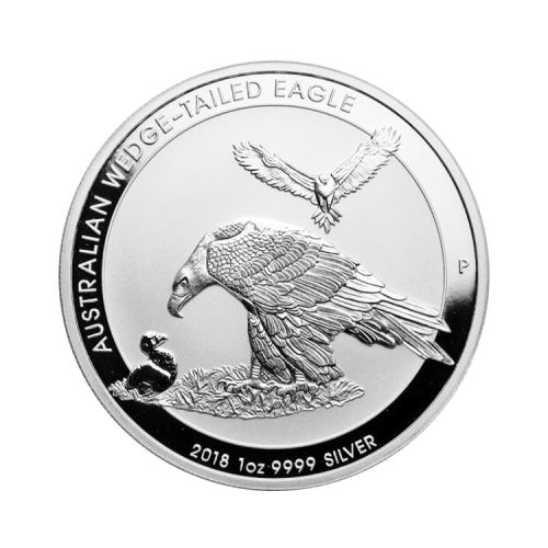 1 troy ounce zilveren munt Wedge Tailed Eagle 2018 voorkant