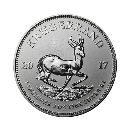 1 troy ounce zilveren munt Krugerrand 2017 - 50-jarige jubileum voorkant