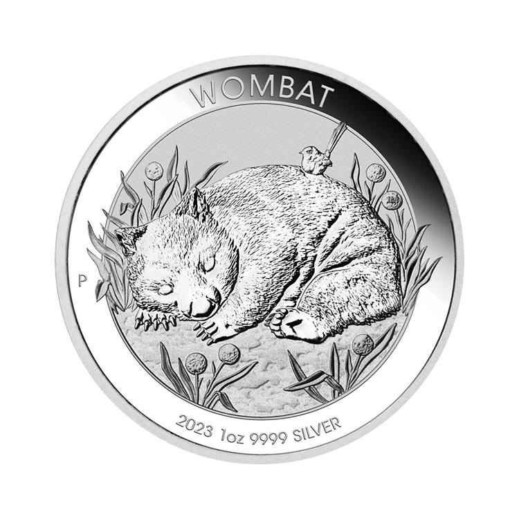 1 troy ounce zilveren Australian Wombat munt 2023 voorkant