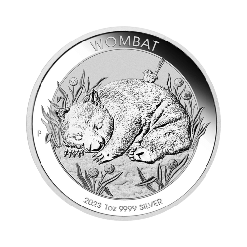 1 troy ounce zilveren Australian Wombat munt 2023 voorkant