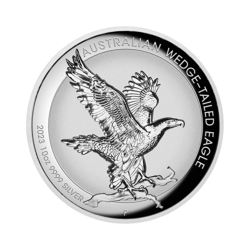 10 troy ounce zilveren munt Wedge Tailed Eagle 2023 voorkant