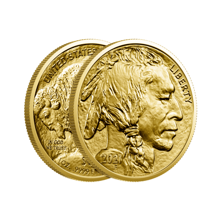 1 troy ounce gouden American Buffalo munt 2024 perspectief 2