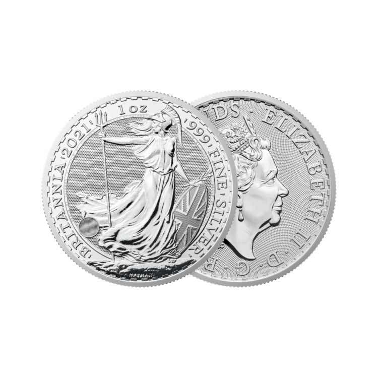 Ontwerp zilveren Britannia munt van 1 troy ounce