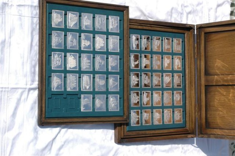 Franklin Mint set zilveren baren collectie van de mooiste zeilschepen perspectief 1