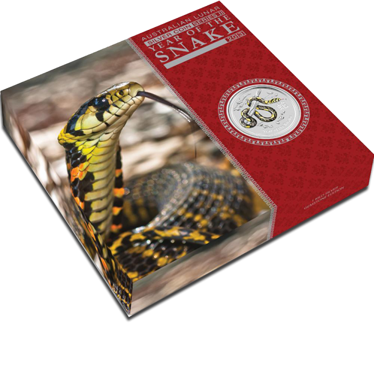 Proof edition Lunar 2013 Year of the Snake colorized angle 1