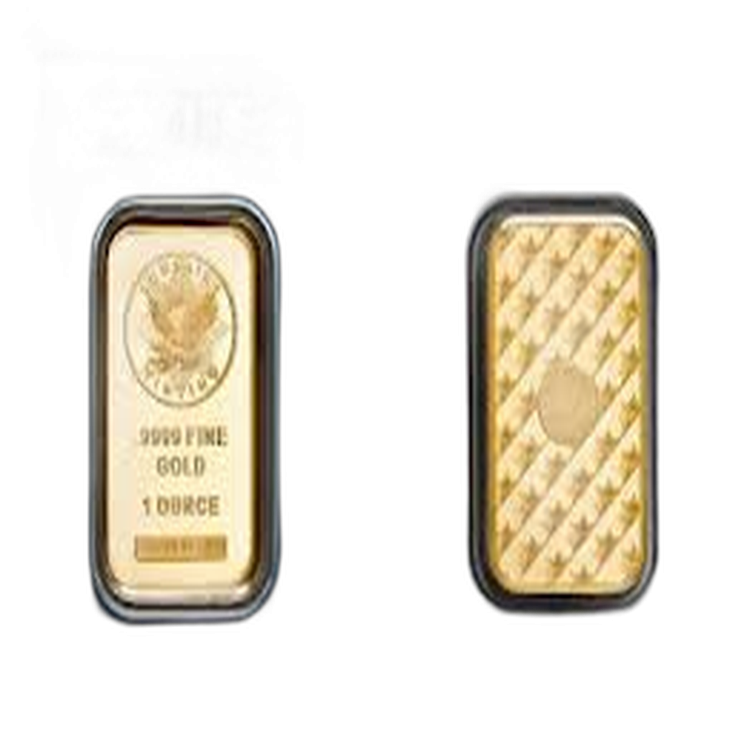 1 troy ounce gold bar Sunshine Mint angle 2