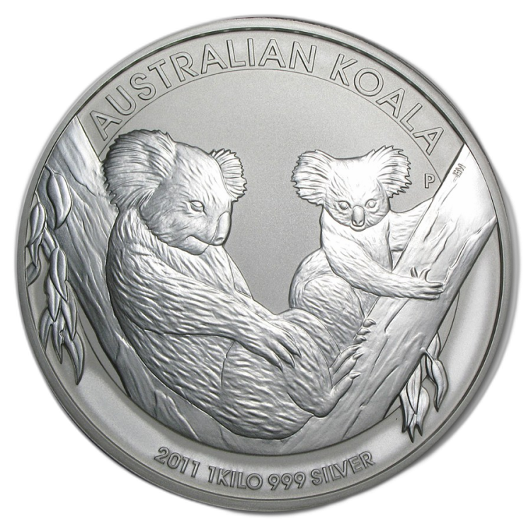 1 Kilo zilveren Koala munt 2011 voorkant