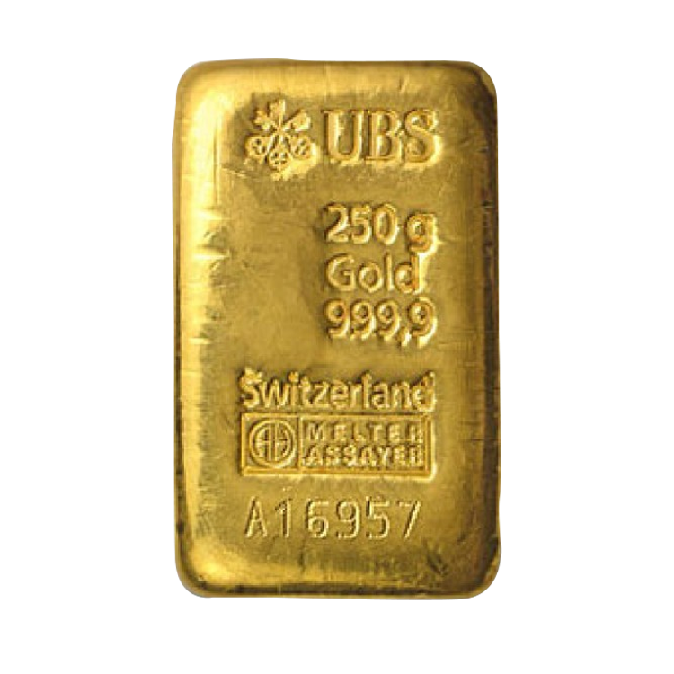 250 gram goudbaar diverse producenten voorkant