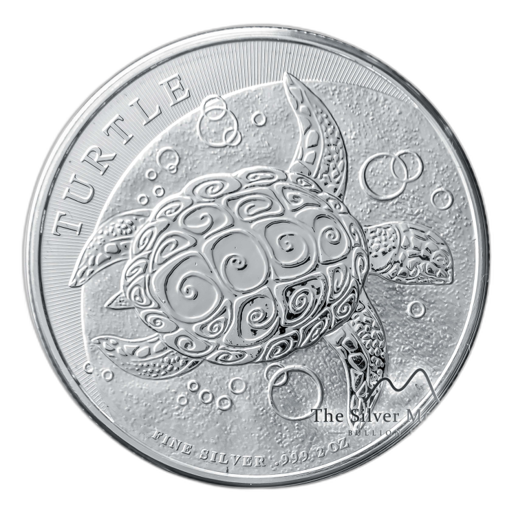 2 troy ounce zilveren munt Niue Hawksbill Turtle 2016 of 2015 perspectief 1