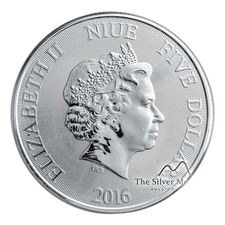 2 troy ounce zilveren munt Niue Hawksbill Turtle 2016 of 2015 perspectief 2