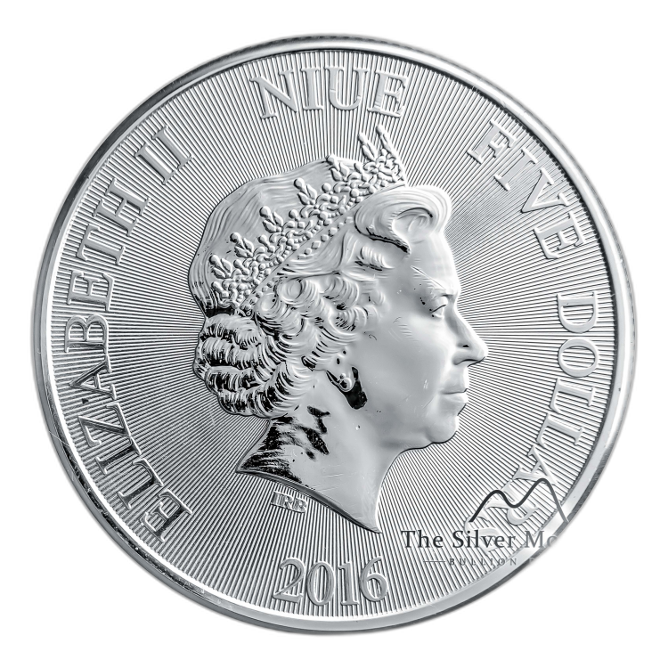 2 troy ounce zilveren munt Niue Hawksbill Turtle 2016 of 2015 perspectief 3