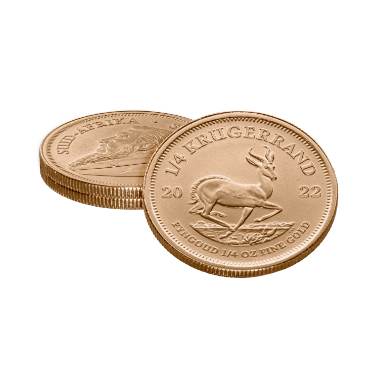 1/4 Troy ounce gouden munt Krugerrand 2024 perspectief 3