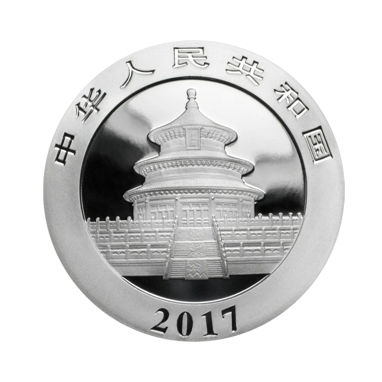 30 Gram zilveren munt Panda 2017 achterkant