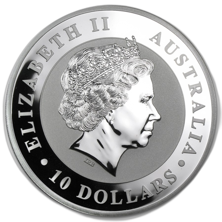 10 Troy ounce zilveren munt Kookaburra 2013 achterkant