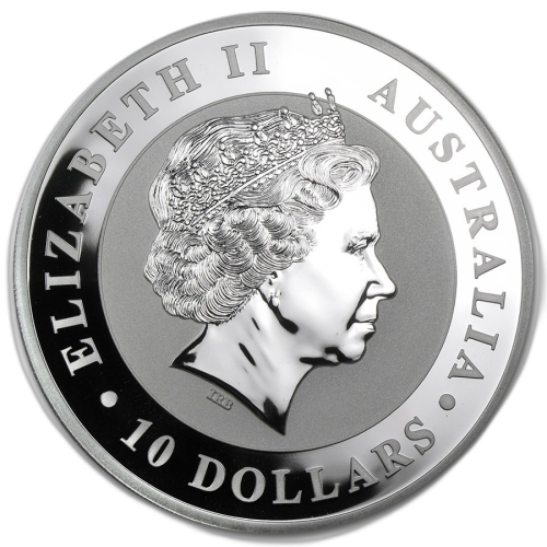 10 Troy ounce zilveren munt Kookaburra 2013 voorkant