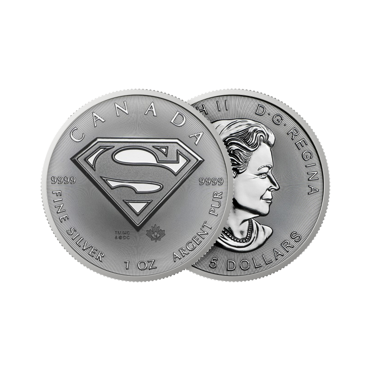 1 Troy ounce zilveren Superman munt 2016 perspectief 1