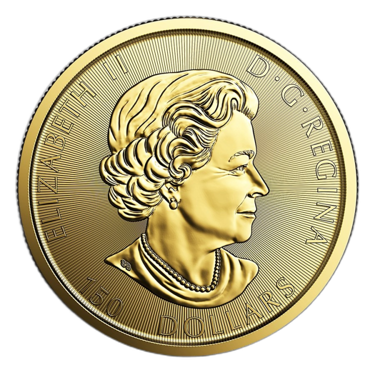 1 troy ounce gouden Maple Leaf 2017 Voyageur achterkant