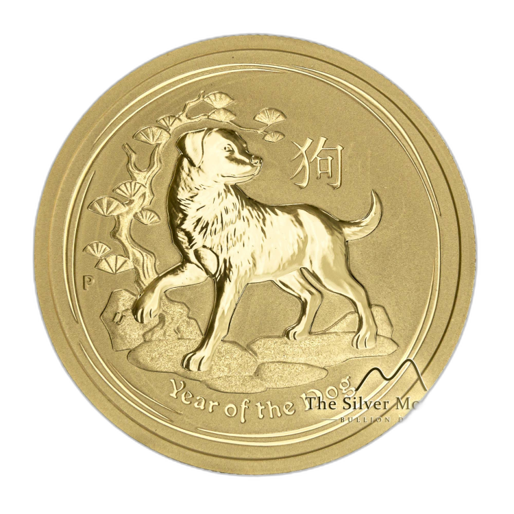 1/2 Troy ounce gouden Lunar munt 2018 perspectief 1