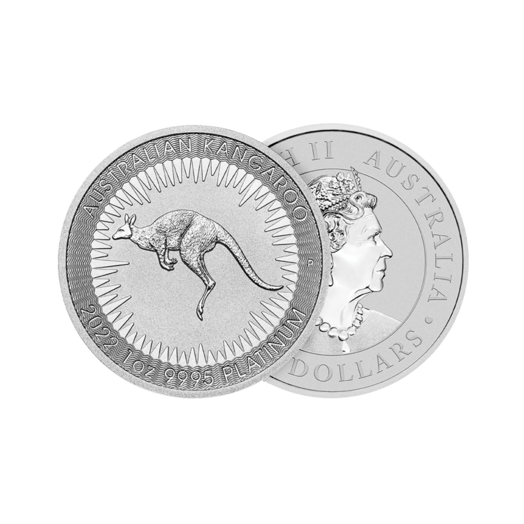 Kangaroo 2022 platina munt 1 troy ounce perspectief 1