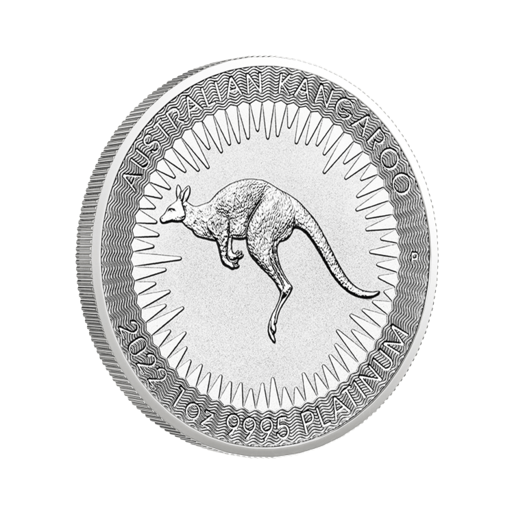 Kangaroo 2022 platina munt 1 troy ounce perspectief 2