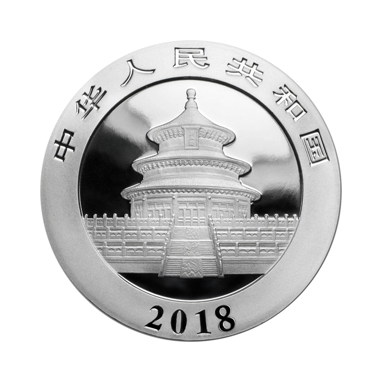30 Gram zilveren munt Panda 2018 achterkant