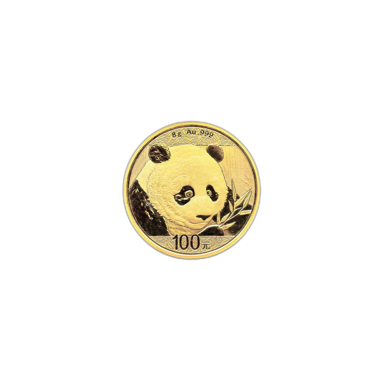 8 Gram gouden Panda munt 2018 achterkant