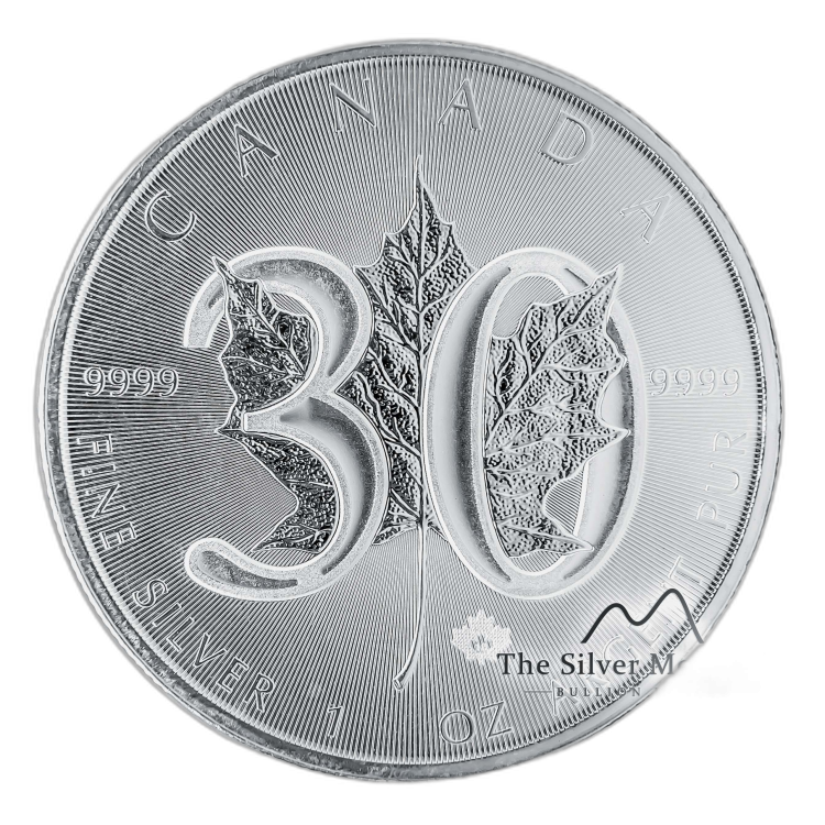 1 Troy ounce zilveren Maple Leaf 2018 - Jubileum 30 jaar perspectief 2