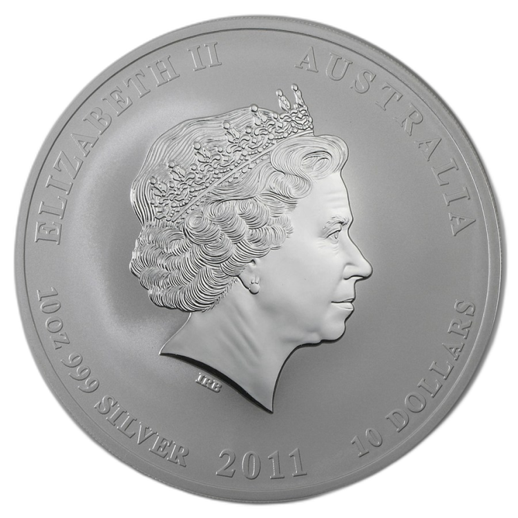 10 Troy ounce zilveren munt Lunar 2011 achterkant