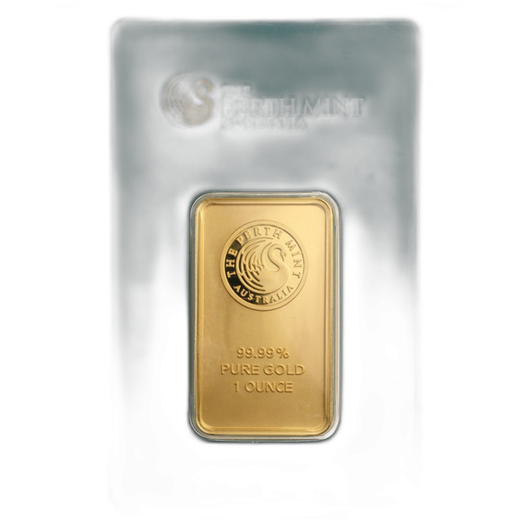 1 Troy ounce goudbaar Perth Mint achterkant