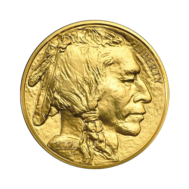 1 troy ounce gouden American Buffalo munt achterkant