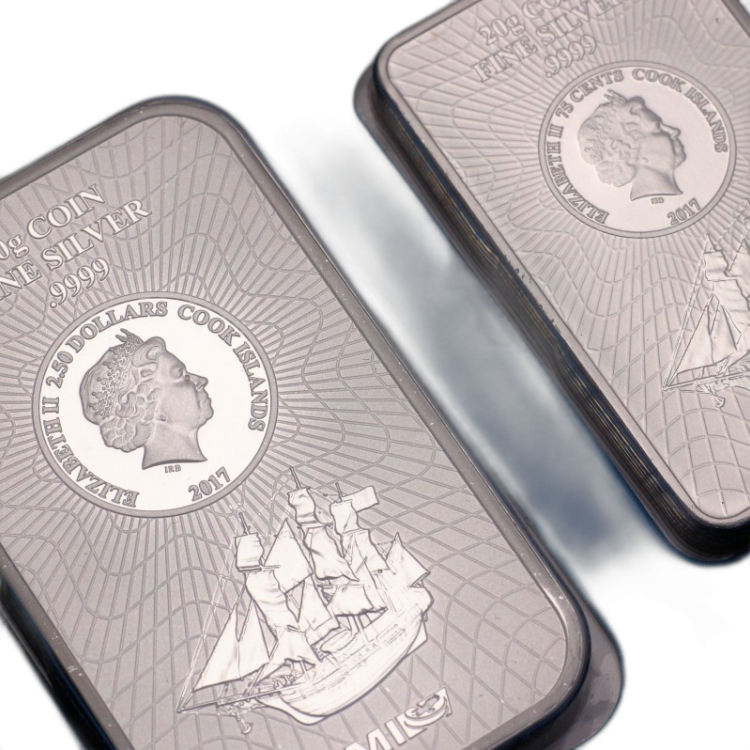 Set zilveren muntbaren Cook Islands 85 gram achterkant