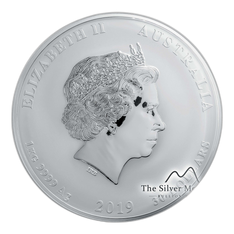 1 Kilogram zilveren munt Lunar 2019 perspectief 6