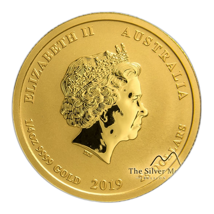 1/4 Troy ounce gouden munt Lunar 2019 perspectief 1