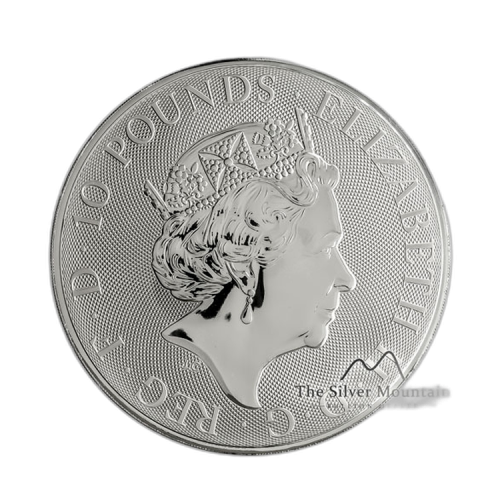 10 Troy ounce zilveren munt Queens Beasts Unicorn 2019 voorkant