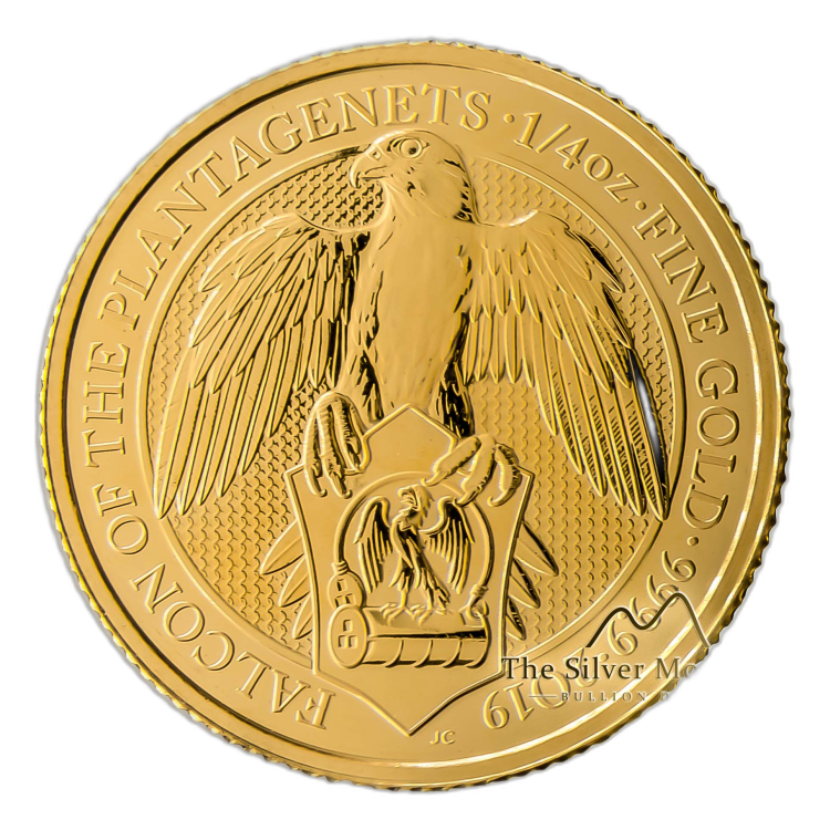 1/4 Troy ounce gouden munt Queens Beasts Falcon 2019 perspectief 1