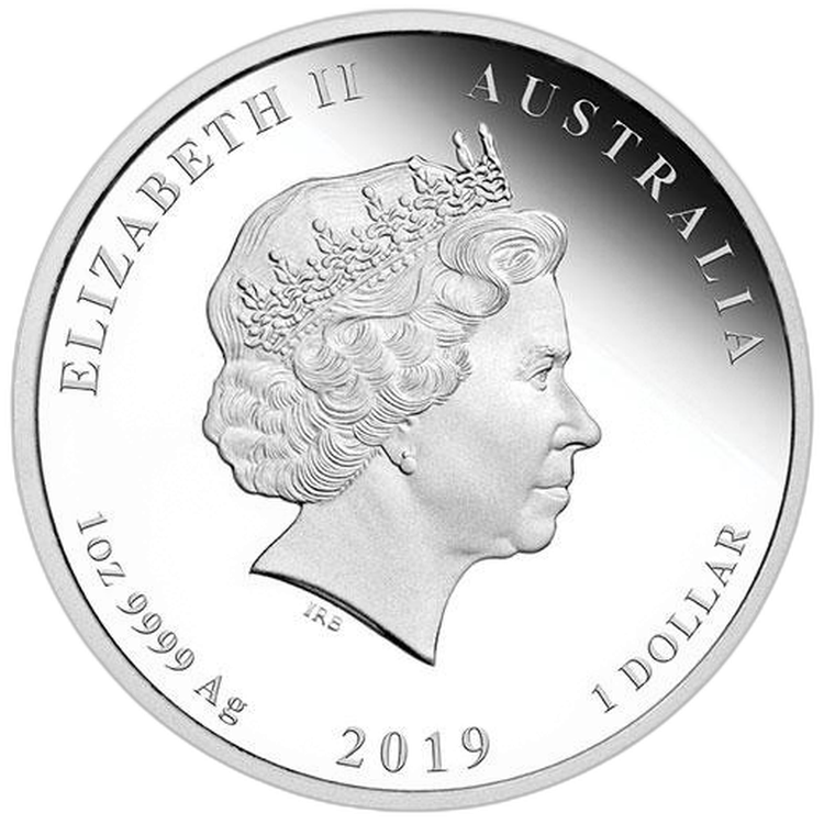 1 Troy ounce zilveren munt Lunar 2019 Proof perspectief 1