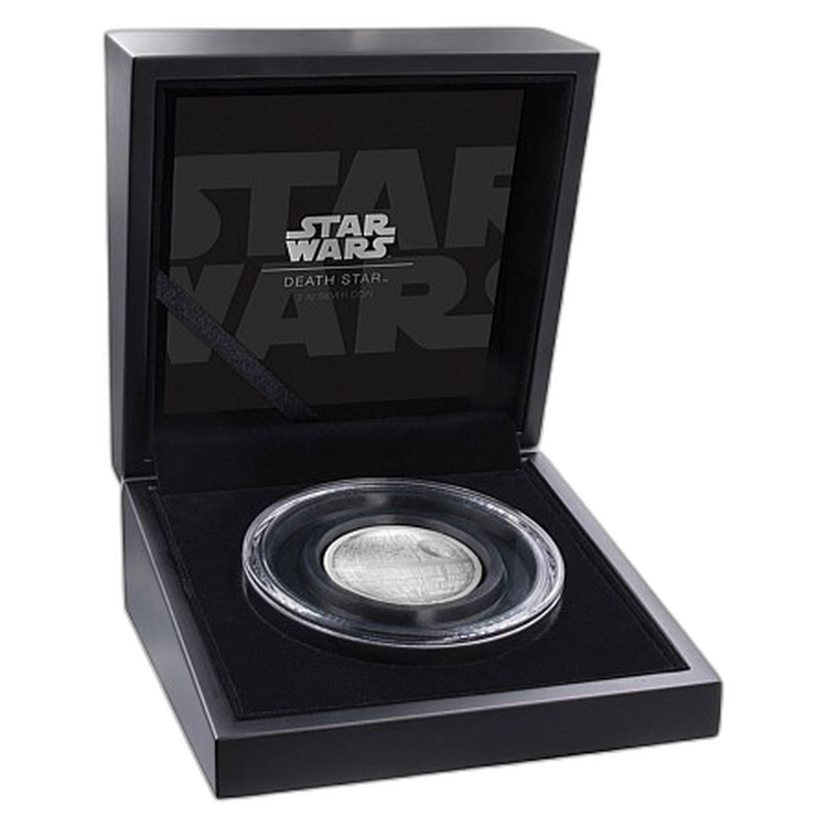 2 Troy ounce zilveren munt Star Wars Death Star Ultra High Relief achterkant