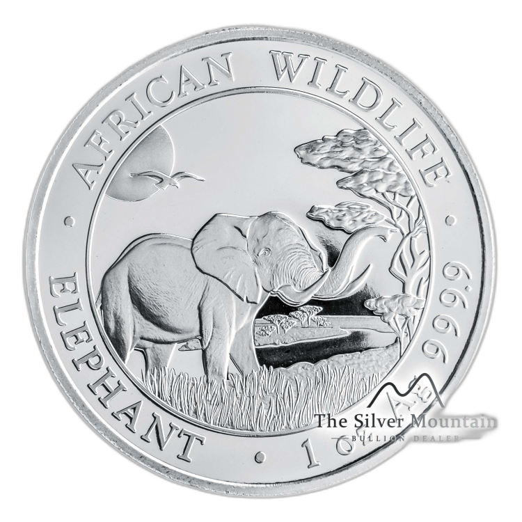 1 Troy ounce zilveren munt Somalische Olifant 2019 perspectief 1
